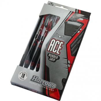 Dardos Harrows Ace Soft 16g - Dardos de latón con agarre, incluye cañas Supergrip y aletas Marathon