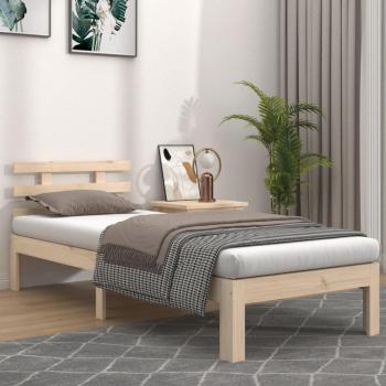 Estructura de cama de madera maciza 100x200 cm
