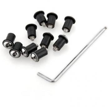 TOOGOO(R) 10X Tornillos 5mm para Parabrisas de Moto HONDA KAWASAKI