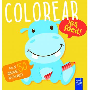 Colorear ¡es fácil! Hipopótamo: Con adhesivos - Yoyo