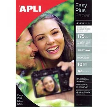 APLI 10688-Papel fotográfico Photobright doble cara A4 175 g 10 hojas