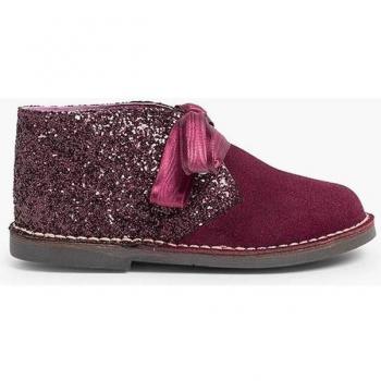 Botas de niña de piel con glitter y suela antideslizante fabricadas en España