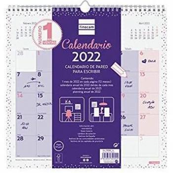 Finocam - Calendario 2022 30X30 - 300x300 mm, Español, Pared - Chic Morado