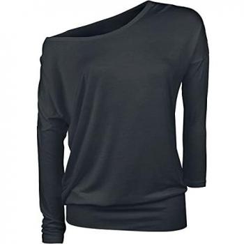 R.E.D. by EMP Fast and Loose Mujer Camiseta Manga Larga Negro S 95% Viscosa, 5% elastán Ancho