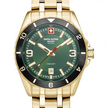 Reloj Swiss Alpine Military® Sierra SAM7034.1118 - Reloj de pulsera para hombre, movimiento de cuarzo, caja de acero inoxidable, resistencia al agua hasta 100 metros, cristal mineral resistente a los arañazos
