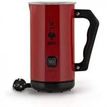 Bialetti 4431 Milk Frother Eléctrico, Batidor, Capacidad 150 ml Capuchino o 300 ml Leche Caliente, Rojo, Aluminum