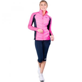 BIDI BADU Dania Tech Down Jacket - Women's Training Puffer in Pink and Dark Blue