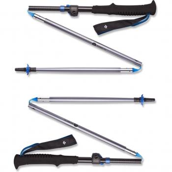 Bastones de trekking Black Diamond Distance FLZ - Bastones plegables, ultraligeros, fabricados en aluminio, con sistema de bloqueo FlickLock, empuñaduras ergonómicas de corcho y correas ajustables