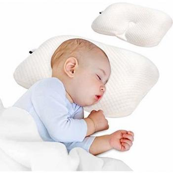 Bammax Almohada Bebe 0-1 Año, Cojin Bebe Plagiocefalia, Almohada para Bebe in Memory Foam, Almohada Bebe Cuna, Mimos Almohada Bebe Ergonómica, Cojin Bebe Anti Cabeza Plana, Reemplazable Funda Almohada