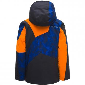 Spyder Leader Chaqueta, Niños, Negro/Azul / Rosa, 16