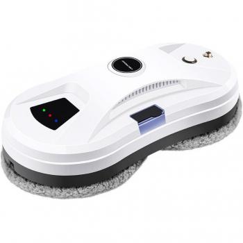 Liectroux YW610 Robot Aspiradora de Ventanas, Rociador de Agua Individual, Succión de 2800Pa, Tanque de Agua de 30ml, Detección de Bordes, Control Remoto, Protección