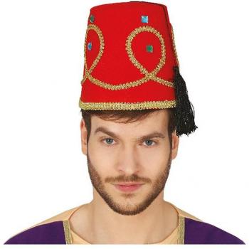 Gorro de Otomano Rojo y Dorado