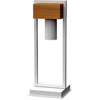 Homemania Lámpara de Mesa, Metal, Blanco, Madera