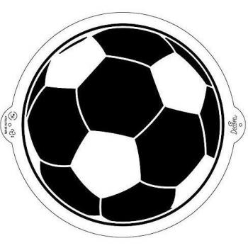 Decora Stencil Pallone Calcio Ø 25 CM 9270926-Balón de fútbol diámetro, Plástico, transparente