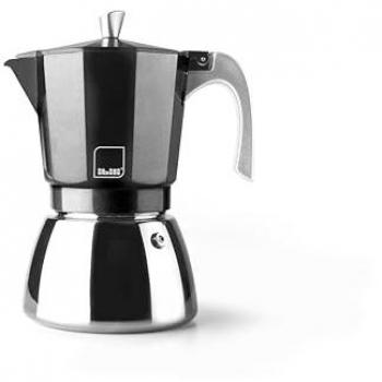 Cafetera express IBILI Elba Black, 12 tazas, 600 ml, Aluminio fundido, Base de Acero Inoxidable, Apto para inducción
