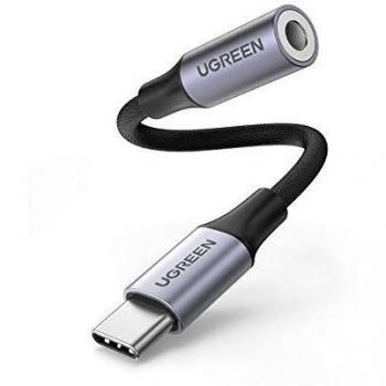 UGREEN Adaptador USB C a Jack 3.5mm, DAC Chip Adaptador Auriculares Tipo C Compatible con iPad Pro, Galaxy S22/S21/S20/S20+/Note 20/Tab S7, Oneplus Nord/9/8, Xiaomi Mi 11/10/9, Huawei P30 Pro, Plata