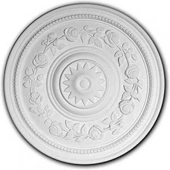 Rosetón Decorativo de Techo Estilo Rococó Barroco Blanco Ø 40 cm Profhome