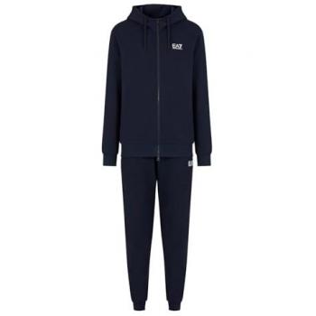Emporio Armani EA7 Men's 3XL Blue Hooded Tracksuit Set with Jogger Pants