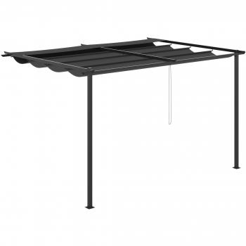 Outsunny Pérgola de Pared de Jardín con Techo Retráctil 4x3 m