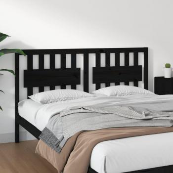 Cabecero para cama de madera maciza de pino negro 165,5x4x100 cm