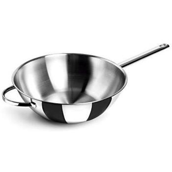 Lacor - 79830- Wok con Fondo Plano Belly 30 cm. Inox
