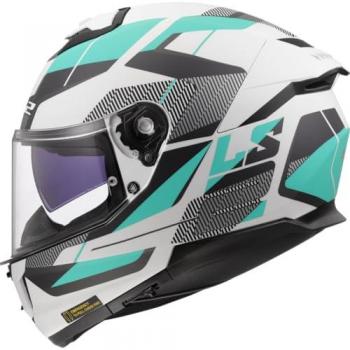 Casco Moto Integral LS2 FF808 STREAM II ROAD Gris Blanco Verde Azul XS