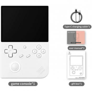 Consola Retro Portátil Anbernic RG40XXV Blanca - 4 IPS, 64 GB, Luz RGB, Compatible TV, Wi-Fi y Bluetooth