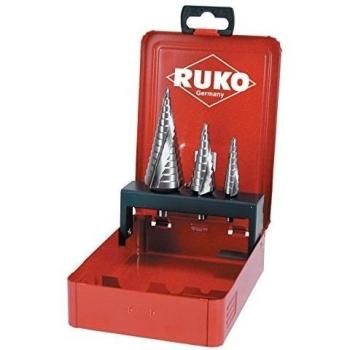 Ruko 101026 - Juego de 3 brocas escalonadas HSS