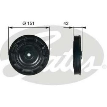 Polea de cigüeñal GATES TVD1116, tipo: polea, características: fabricada por GATES, modelo TVD1116