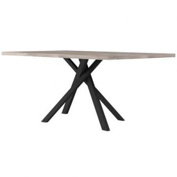 Mesa rectangular SCIAE SNAPP de 8 personas, decoración madera y pies negros, fabricación francesa
