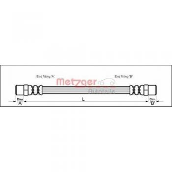 Tubo Flexible de Freno Metzger 4112304 para Mercedes-Benz - Longitud: 472mm
