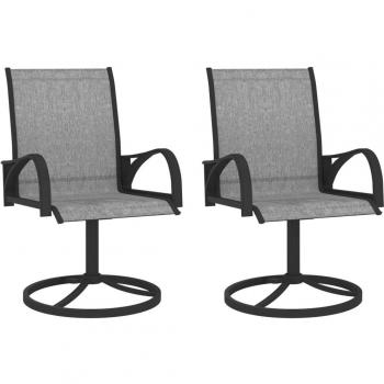 vidaXL Garden Swivel Chairs 2 pcs Textilene and Steel Grey