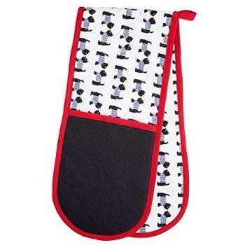 Guante de horno doble Westie 100% algodón blanco 87 cm - 2 piezas