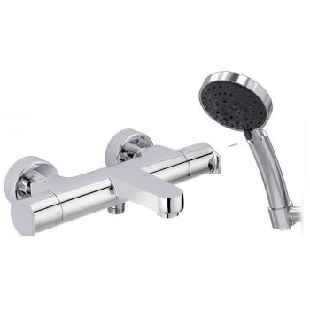 Galindo Aroha 46041000 grifo baño-ducha termostático con accesorios de ducha plata cromado