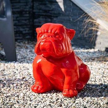 Estatua de jardín bulldog roja 40cm - Wanda Collection