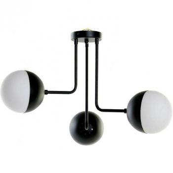 Lámpara de Techo DKD Home Decor Blanco y Negro de Metal y Cristal 220 V 50 W (61 x 58 x 46 cm)