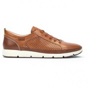 Zapatillas de Hombre Pikolinos Fuencarral de Piel con Plantilla Extraíble y Acolchada Memory Foam Color Brandy