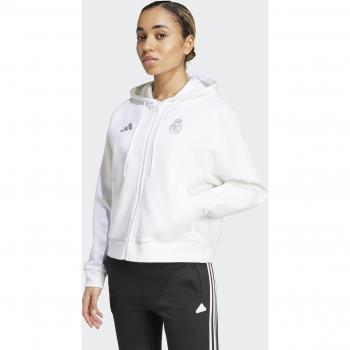 Sudadera de mujer Real Madrid CF Anth Jktw adidas con cremallera, diseño clásico, logo del club, tejido suave y cómodo, ideal para aficionados