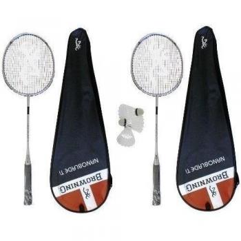 2 x Browning Nanoblade Ti raquetas de bádminton volantes £350 + 3 x