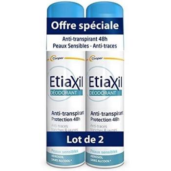 Etiaxil Desodorante Anti-transpirante 48h Aérosol Lot de 2 x 150 ml