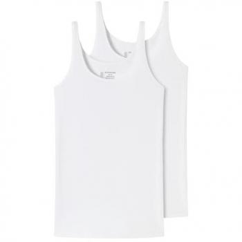 Top con Tirantes para Mujer, Paquete de 2 - Algodón Orgánico, Serie 95/5, Color Blanco, Talla 44