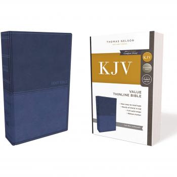 KJV, Value Thinline Bible, Leathersoft, Blue, Red Letter Edition, Comfort Print: Holy Bible, King James Version