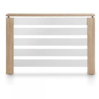 Cubre Radiador Serie Victoria 3122 Topkit - Cubre radiadores Diseño Elegante, Medidas: 84x120x20 cm, Color Roble/Blanco
