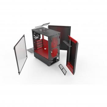 Phanteks Eclipse P300 Tempered Glass Midi-Tower Negro, Rojo - Caja de Ordenador