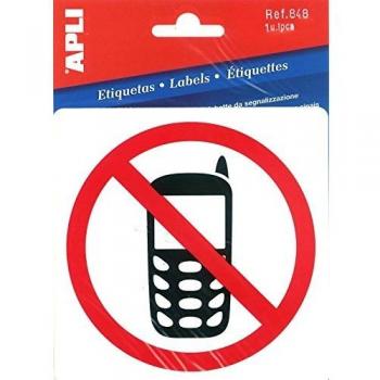 Etiqueta adhesiva Prohibido teléfono móvil