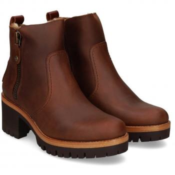 Panama Jack Women's Pauline B9 Waterproof Leather Heeled Ankle Boots in Brown