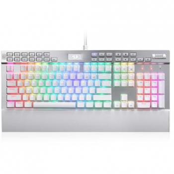 Redragon K550 RGB Wired Mechanical Gaming Keyboard with 104 Keys, 12 Macro G Keys, Hot-Swap Socket, Clicky Purple Switches, Extra USB Port & Wrist Rest