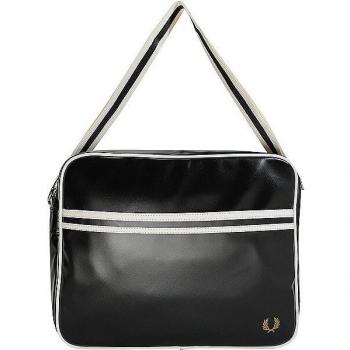 Bolsa de hombro Fred Perry Classic Shoulder negra/ecru, unisex, tamaño único, 100% poliéster reciclado