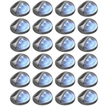 vidaXL 12x Lámparas Solares LED de Exterior Redondas Iluminación Decorativa para Senderos Patios Balcones Ajustables Útiles Automáticas 12cm Blanco