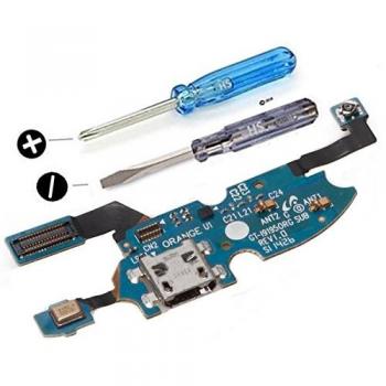 Conector Dock cargador para Samsung Galaxy S4 mini i9195 i9190 de repuesto. Puerto micro USB Cable Flex con adhesivo. Incluye dos destornilladores y adhesivos para una fácil instalación. MMOBIEL
